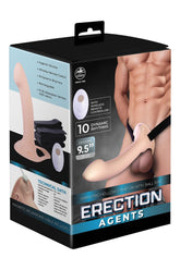 Erection Agents USB Rechargeable Vibrating Hollow Strap-On (24 cm) – Powerful Strap-On Flesh STRAP-ONS